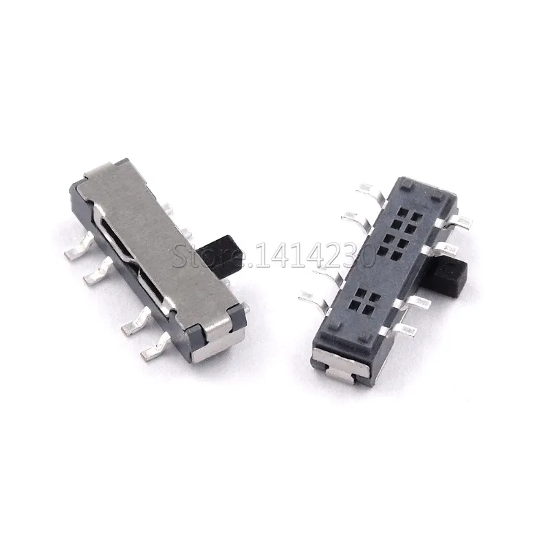 10Pcs MINI Miniature SMD SMT Side Slide Switch 2P3T 8 Pin 3 Position Toggle Switches Handle high 2mm