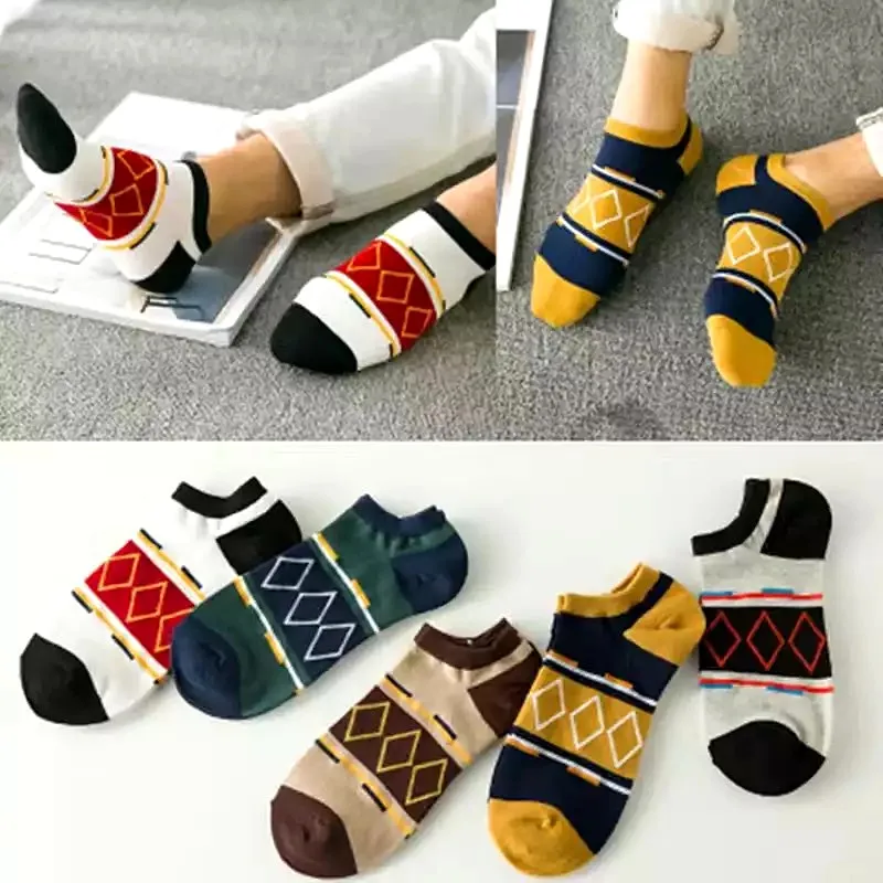 5 Pairs/lot Great Quality Breathable 100% Cotton Business Men Short White Brown Socks Spring Summer Casual Boys Sports Adult Sox