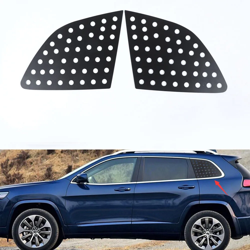 For Jeep Cherokee 2014 Up Aluminum Alloy Car Rear Window Triangle Cover Trim New Styling Molding