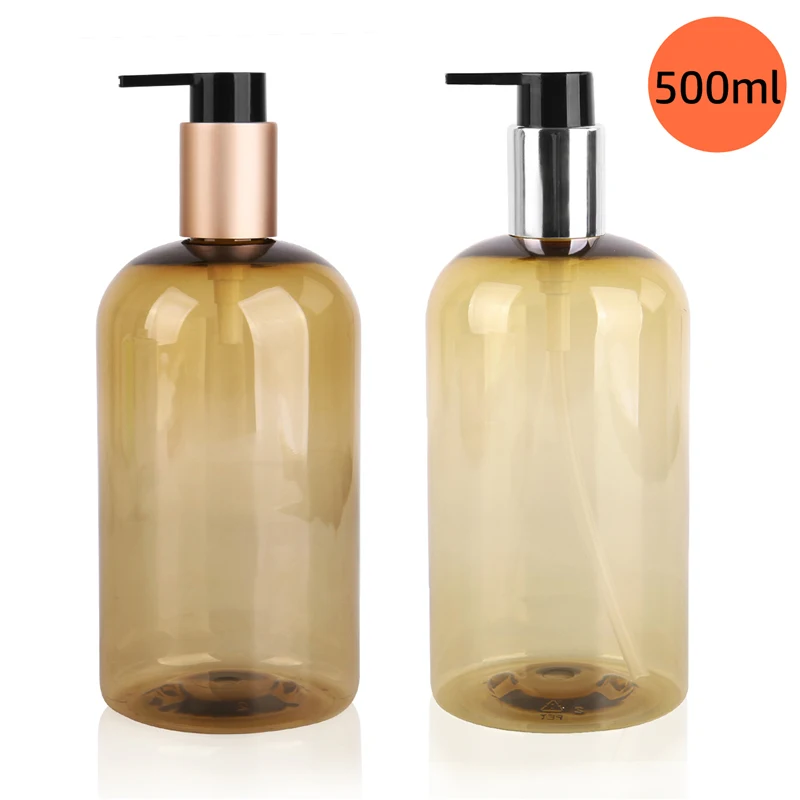 500ml Luxury Golden Refillable Bottles Pressed Pump Empty Shampoo Lotion Hand Wash Soap Sanitizer Shower Gel Container Bottle