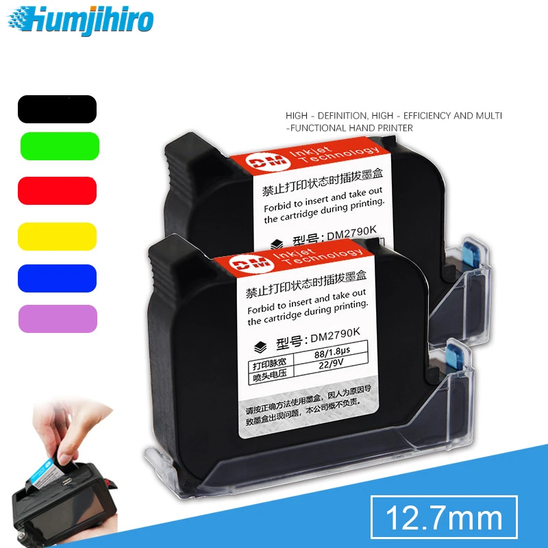 

2790K IQ800 2588 Ink Cartridge Inkjet Printer Fast Dry Handheld Printer Quick-drying Solvent Ink Cartridge 12.7mm Inkjet Printer