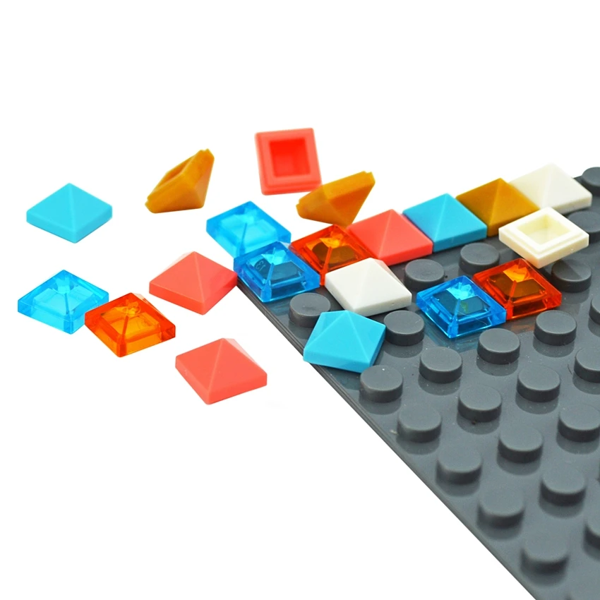 MOC تجمع الجسيمات 22388 1x1 أربعة جوانب المنحدر محدب الهرم متوافق مع العلامة التجارية اللبنات أجزاء DIY بها بنفسك ألعاب تعليمية