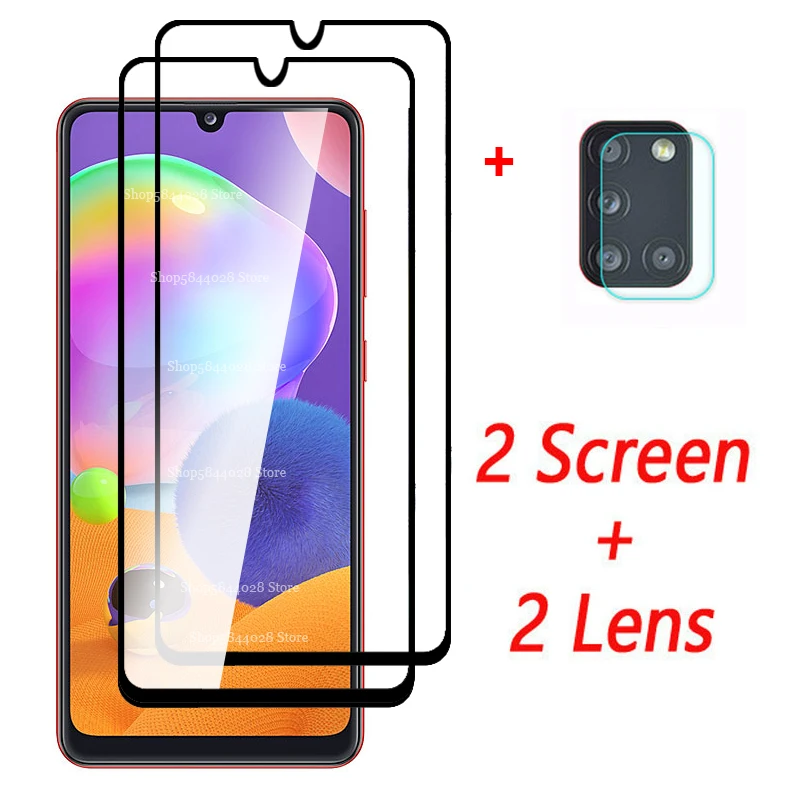 Verre de protection pour objectif d'appareil photo, pour samsung galaxy samsung a31 2020 sm-a315f/ds 6.4 pouces, 4 en 1