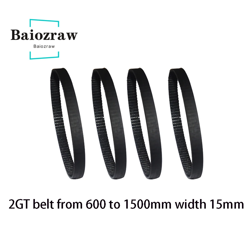 3D Printer Parts GT2 15mm Closed Loop Rubber Timing Belt 600 610 710 760 900 1000 1500mm 2GT 1pcs