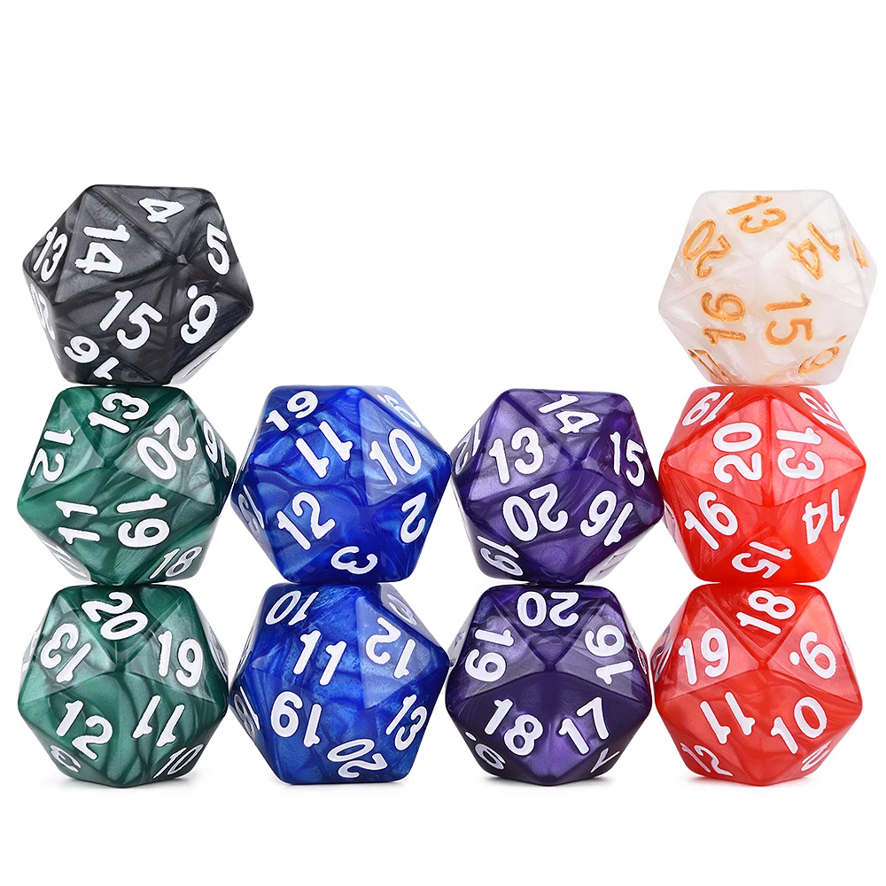 22mm Spindown Dice Assorted Colors Set of 10 for Table Games