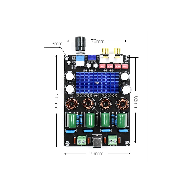 KYYSLB DC12-24V High Power 100W*2 XH-M590 Digital Power Amplifier Board TPA3116D2 Home Audio Amplifier Board Stereo