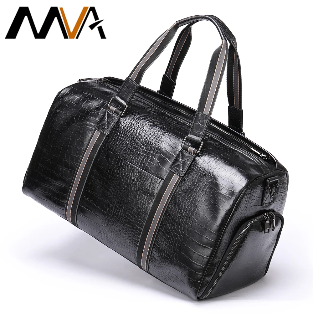 MVA Men Hot Genuine Leather Male  Travel Bag Soft Real Leather Cowhide Carry Hand Luggage Bags Travel Shoulder Bag Males4009