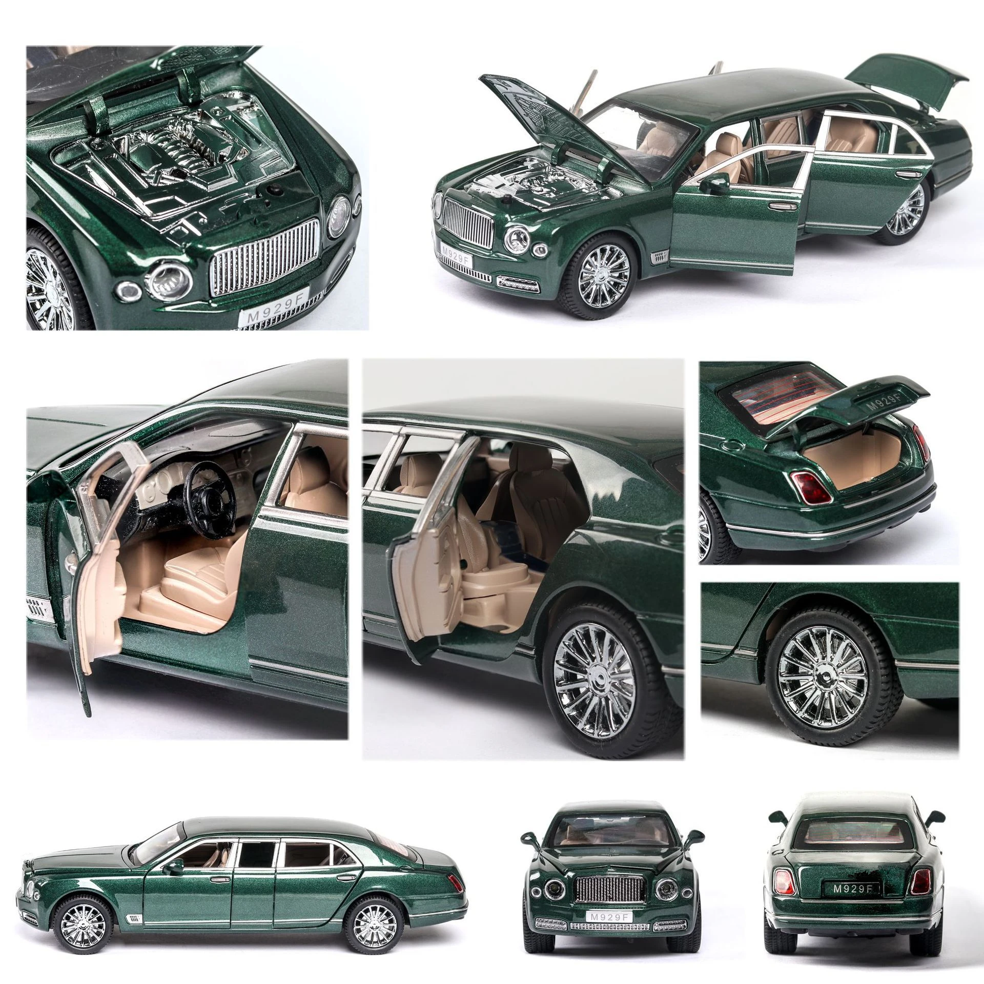 1:24 Mulsanne Alloy Luxy Car Model Diecasts & Toy Vehicles Metal Toy Car Model Simulation Sound Light Collection Childrens Gifts