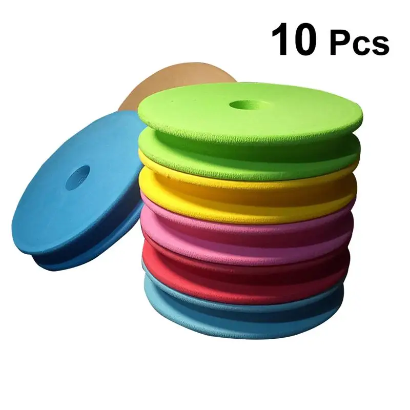 10PCS 3.95 Inch Large Size Foam Fishing Line Coil Bobbin Fishing Line Holder (Random Color)