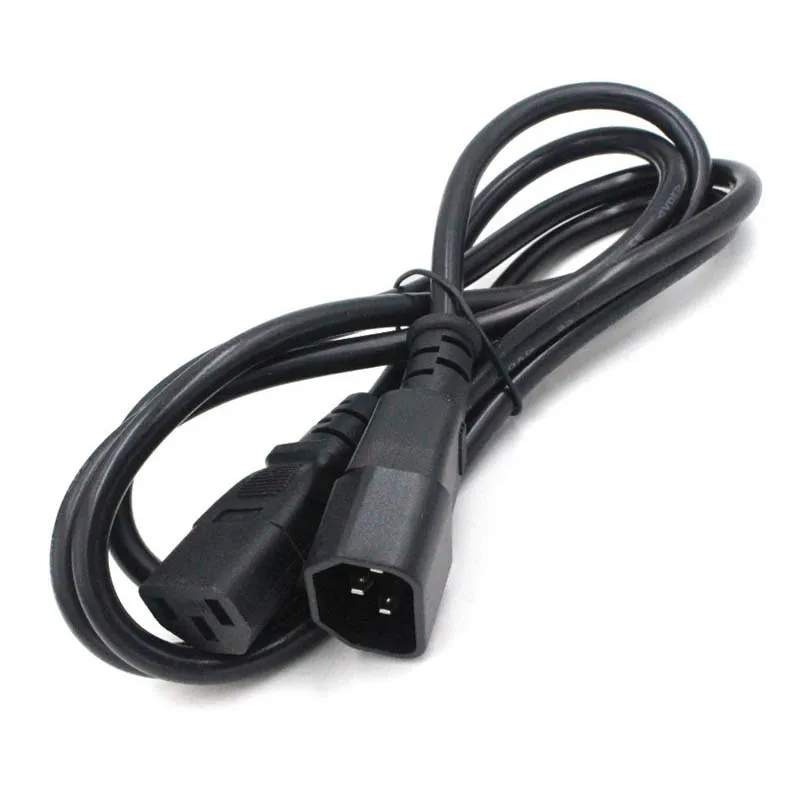 Black IEC320 C13 Female to C14 Male UPS PDU Power Cord 0.75mmx2 Desktop Computer Extension Power Cable 10A 250V 3 Cores 1.5M