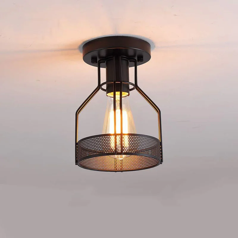 

European Metal Retro Ceiling Light Creative Personality Industrial Lamp Hotel Bar Restaurant Living Room Bedroom Ceiling Lamp