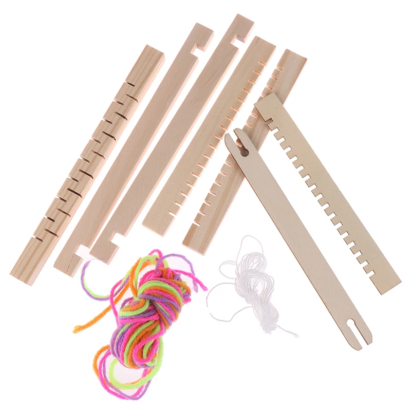 DIYไม้แบบดั้งเดิมทอผ้าLoom Craftเส้นด้ายถักด้วยมือถักเครื่องเด็กของเล่นเพื่อการศึกษาของขวัญขายร้อน