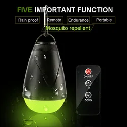 Mosquito Repelente Luz, Controle Remoto Camping Lâmpada, USB Recarregável, Portátil, Emergência, Pesca Noturna, Tenda Lâmpada Lanterna, 18650