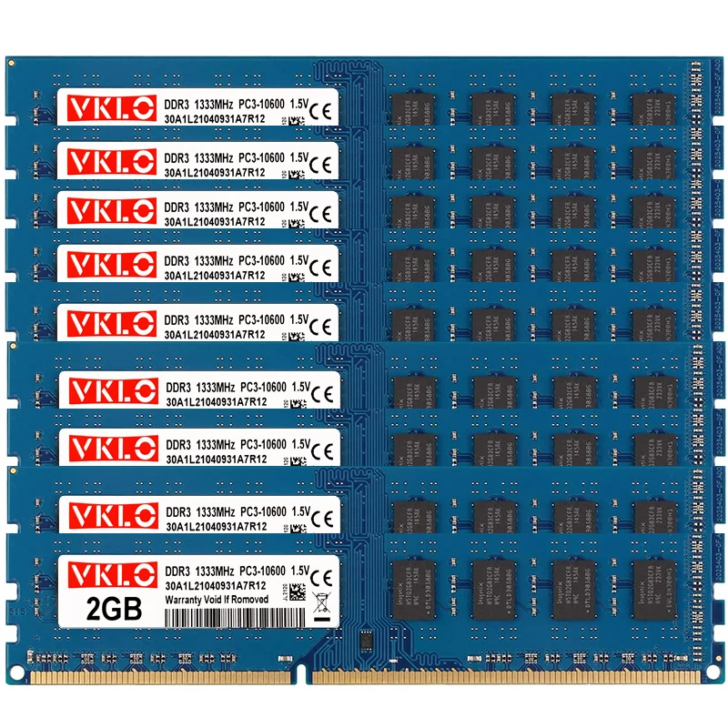 

Universal PC3-10600U DIMM Desktop Memory 10 pieces set 2GB DDR3 RAM 1333Mhz2RX8 240 Pins 1.5V NON ECC Intel and AMD compatible