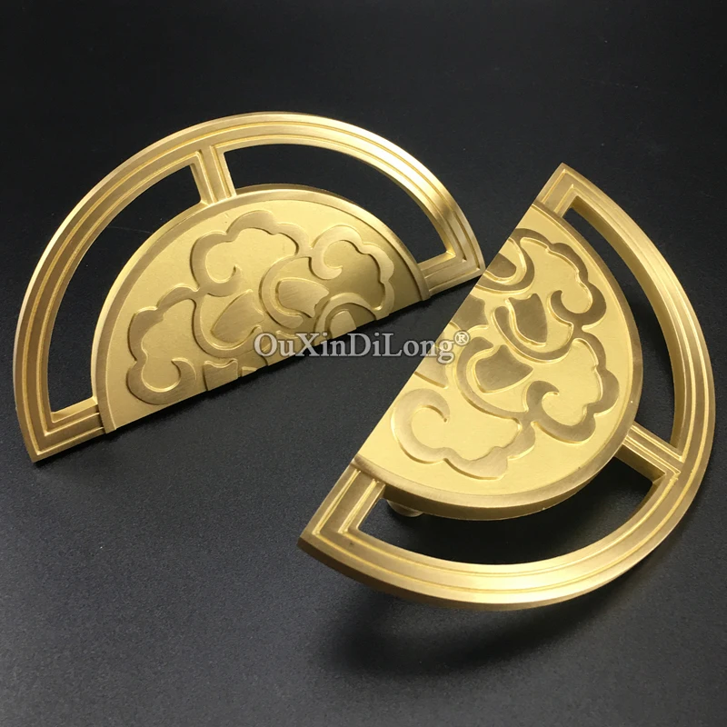 High Quality 1Pair European Vintage Brass Door Handles Cupboard Wardrobe Drawer Dresser Wine Cabinet Pulls Handles