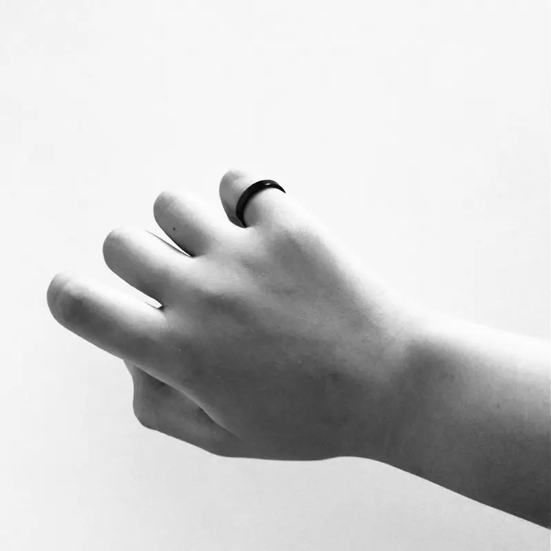 1Pc Tiny Thin 3mm Ring Men Women Titanium Black