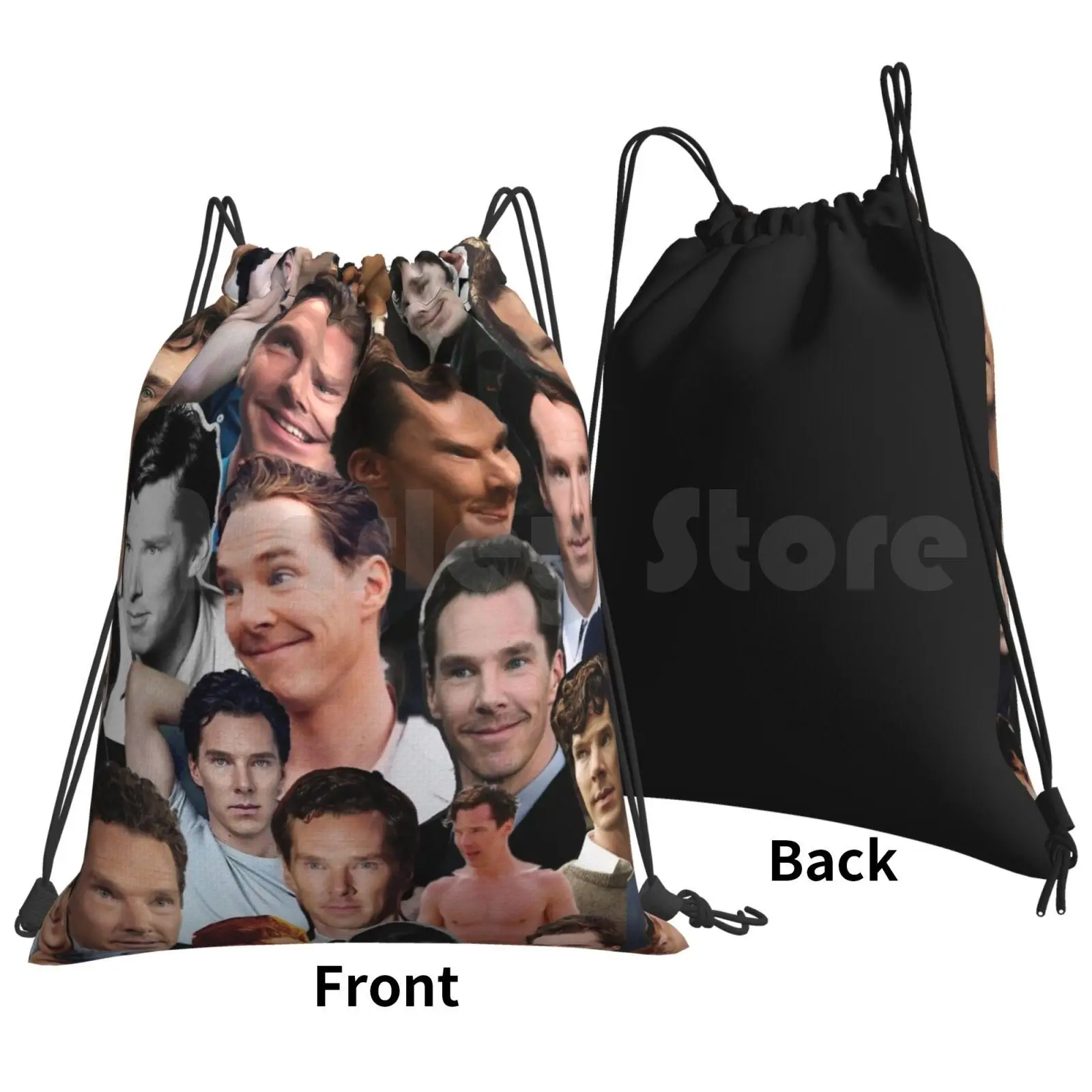 Benedict Cumberbatch Collage Backpack Drawstring Bag Riding Climbing Gym Bag Benedict Cumberbatch Benedict Cumberbatch