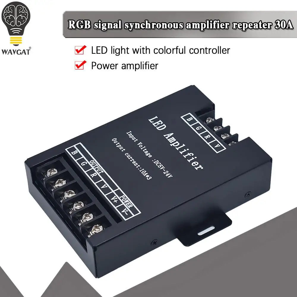 RGB Led Amplifier DC5V 12V 24V Iron shell 360W 30A Amplifier Controller Signal Repeater 360W for 3528 /5050 RGB LED Strip