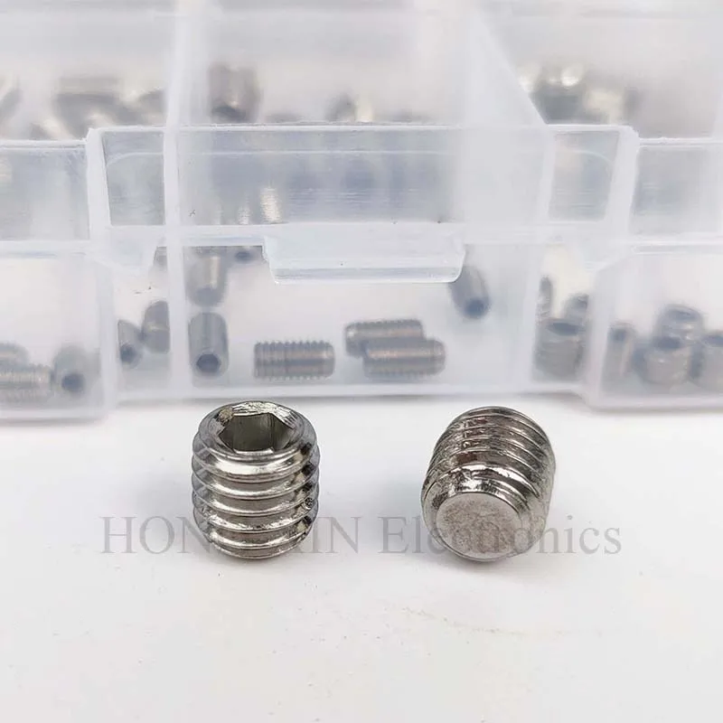 100 Stks/set Rvs Hout Schroeven Allen Hoofd Socket Hex Set Grub Schroef Assortiment Cup Point Parafuso Assortiment