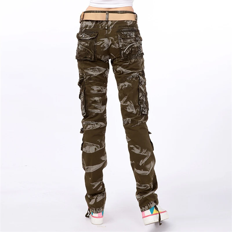 Pantaloni militari tattici Casual Harem pantaloni Multi tasche pantaloni Streetwear pantaloni Cargo da donna tinta unita caramelle novità