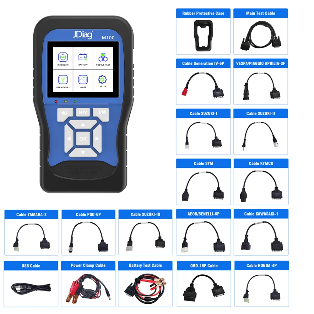 

M100 Standard Adapters Motorcycle Diagnostic Tool Moto Scanner Universal Motorcycle Scan Tool