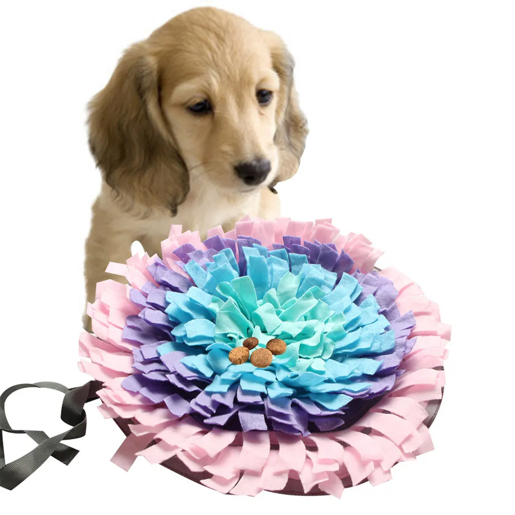

Round Dog Snuffle Feeding Mat Washable Training Piecing Blanket Pet Playing Toy Encourages Natural Foraging Skills Pads