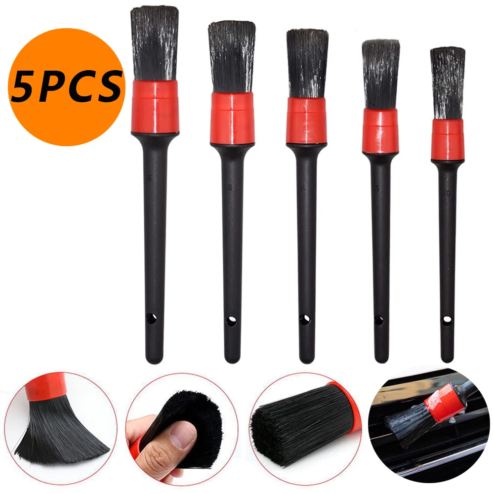 

5pcs Car Detailing Brush Car Cleaning Detailing Set Dashboard Air Outlet Dirt Dust Clean Brush Tools Car Wash Auto Accessories