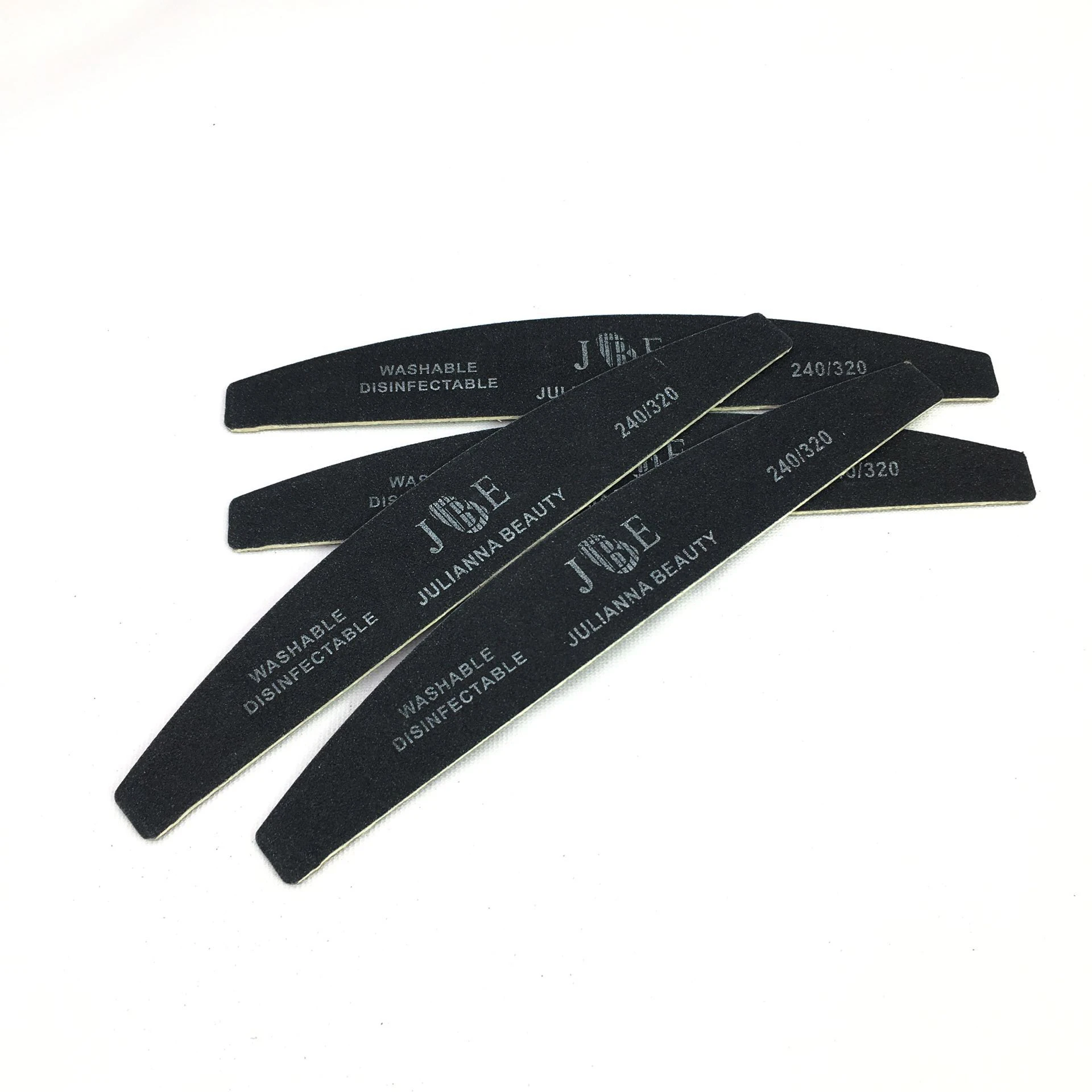 10Pcs Houten Nagelvijlen Voor Manicure 240/320 Sterke Dikke Schuurpapier Schuren Nagels Bestand Buffs Buffing Black Boot Nail Care tool