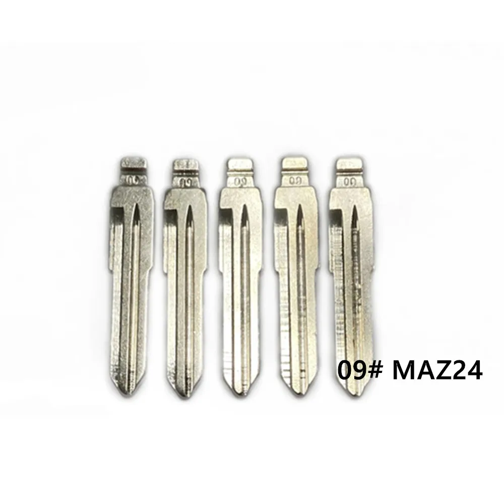 09# Blank Key MAZ24  Replacement Uncut Key Blade Lishi MAZ24 for Mazda Vizi 323. 626. 929 Folding Flip Key Blade Car-styling