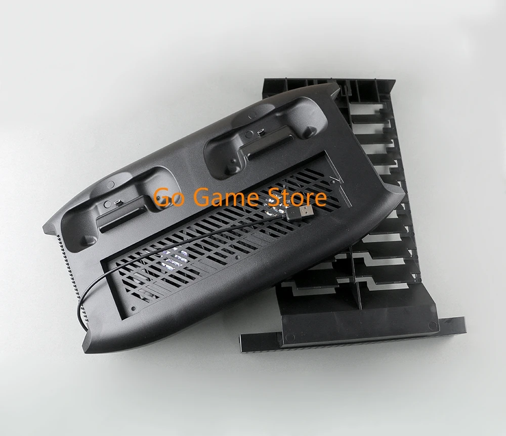Ventola di raffreddamento con supporto di ricarica verticale per console di gioco Xbox One X da 1 pezzo con supporto per torre di archiviazione a 18 dischi