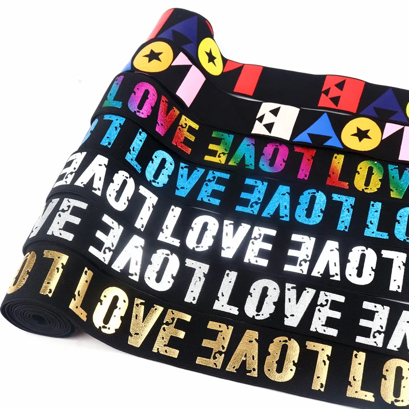 2/2.5/3/4cm Elastic Band LOVE Alphabet Jacquard Rubber Band Waistband Elastic Trousers Webbing DIY Sweing Accessories 1Meter