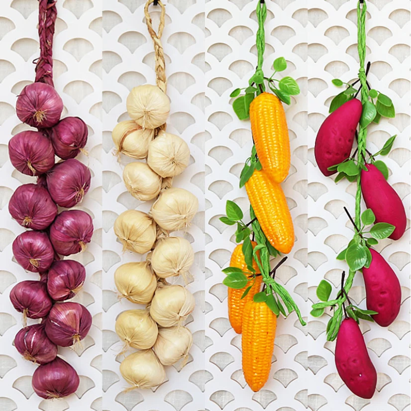 Artificial Vegetable Fruit Skewers Foam Food Chili Garlic For Decor Wall Decoration Photography Props Accessories For Home