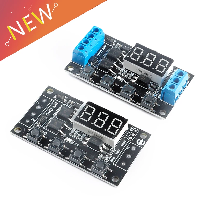 ZK-TD4 DC 5V-30V MOS Trigger Cycle Timer Delay Board Module Turn On/Off Relay Module with LED Digital Tube Display 0.1~999 min