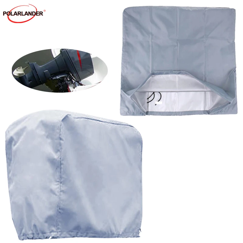 للطي قارب يخت غطاء المحرك رمادي يناسب ما يصل إلى 2.5-10 HP محرك خارجي Sunshield تنفس نسيج أكسفورد عازل للماء 210D