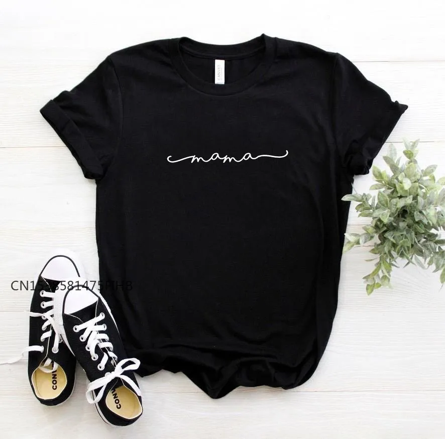 MAMA Letters Print Women Basic Tshirt Premium Casual Funny T Shirt Gift 90s Lady Yong Girl Drop Ship