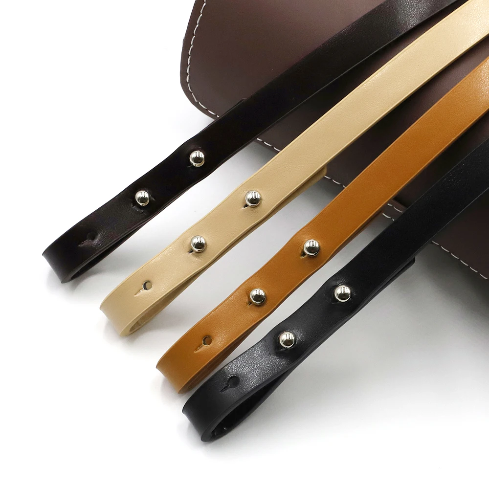 Correa de hombro de cuero PU para bolso, correa de hombro larga, negro, café, bronceado, Beige, accesorios de bolso tejidos hechos a mano DIY