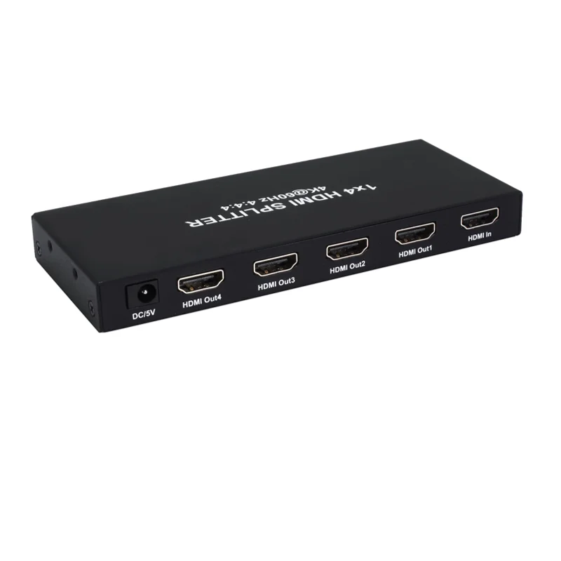 Divisor de vídeo 1 en 4 puertos hdmi 1x4 compatible con 3D 4k @ 60hz YUV 4:4:4 HDCP2.2 EDID splitter