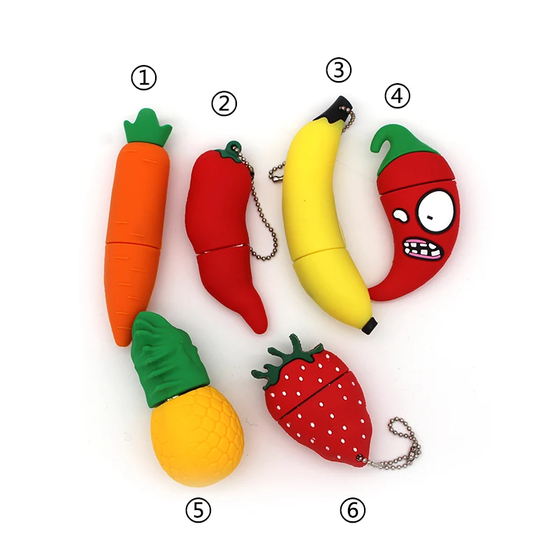 Pendrive Vegetable Fruits USB Flash Drive Strawberry/carrot/pineapple/banana Memory Stick Pen Drive 4GB/8GB/16GB/32GB/64G U Disk