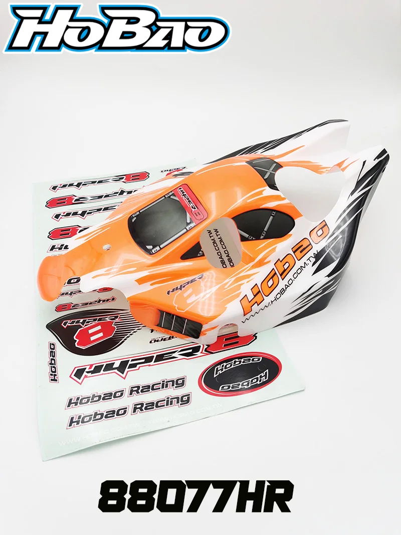 Original OFNA/HOBAO RACING 88077HR M8-HOBAO LOGO Car Shell (Orange) (Out of print）for 1/8 HYPER h8/h8.5 BUGGY