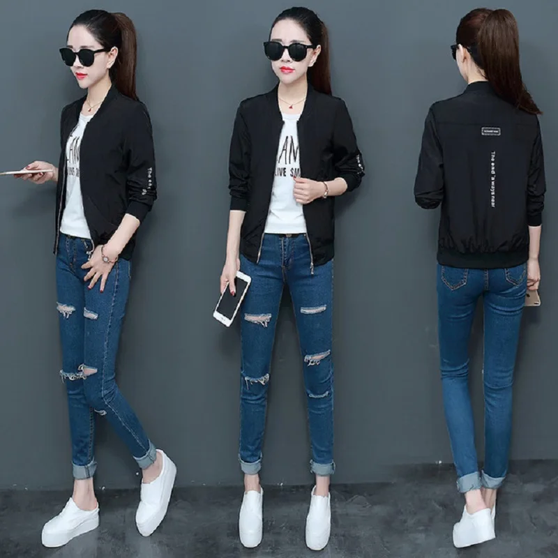 Female Ultra-Thin Short Jacket, Wild Long-Sleeved Women's Sweater Baseball Shirt Sunscreen Clothes Spring, Summer Coat