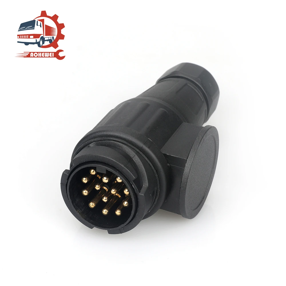 AOHEWEI 13 Pin Trailer Plug 12V Waterproof Electronic Towbar Adapter Connector Socket Parts for Truck RV Lorry Caravan