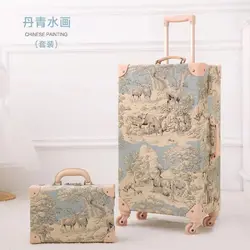 Ensemble de valise de voyage vintage pour femme, bagages à roulettes, sac à main à roulettes, 12 