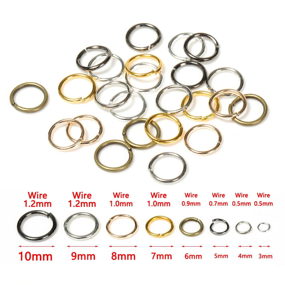 200pcs/lot Dia 3mm-12mm Metal Jump Rings Split Rings Connectors Diy Necklace Earring Accessories For Jewelry Making Findings