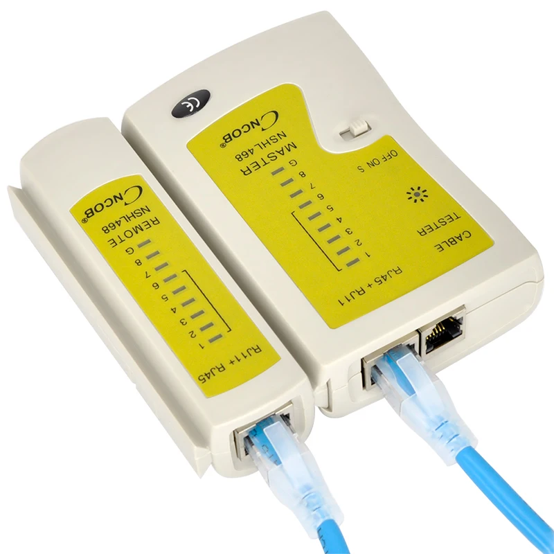 CNCOB RJ45 و RJ11 شبكة كابل اختبار شبكة إيثرنت محلية اختبار أداة Cat5e Cat6a RJ12 UTP FTP الكاشف