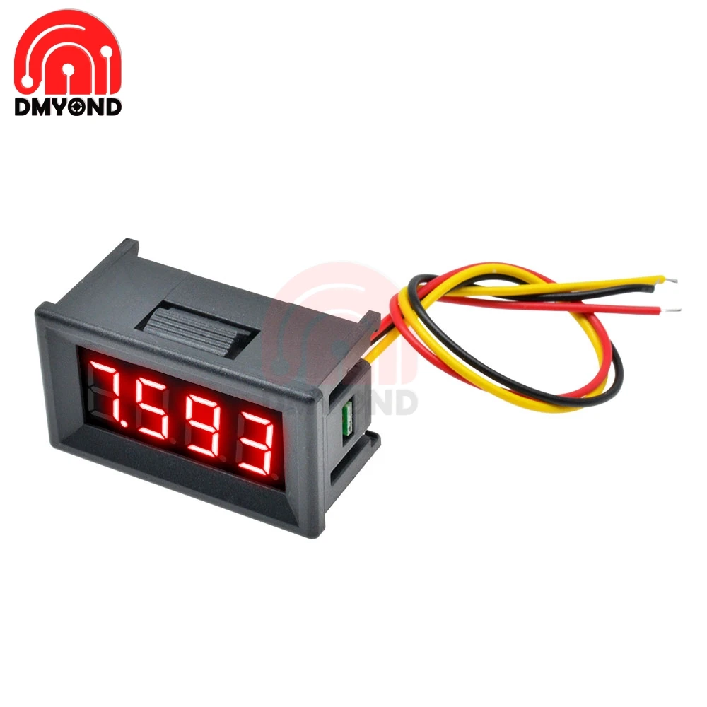 0.36 Inch Mini Digital Voltmeter 0-100V DC Volt Voltage Meter LED Panel Electric Voltage Tester Gauge 3 Wires 12V 24V 48V 4 Bit