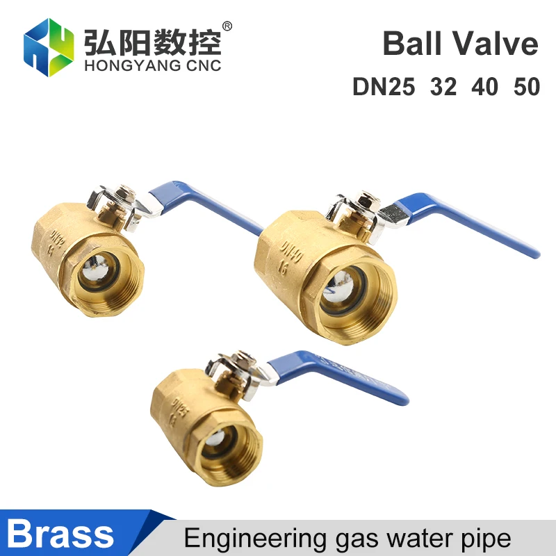 Brass Small Ball Valve DN25'' DN32'' DN40'' DN50 Long Shank Female Thread Valve Connector Joint Copper Pipe Joint Joint Adapter