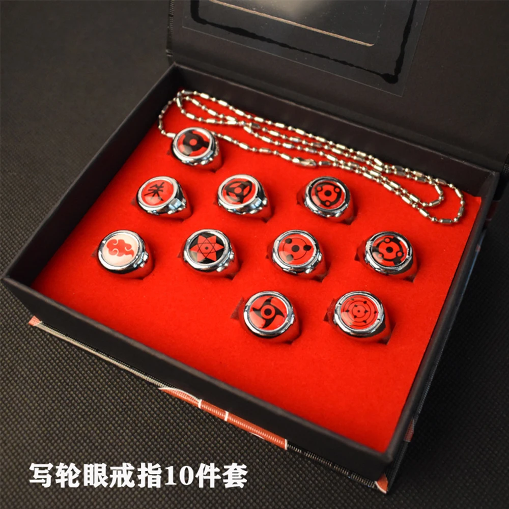 

Anime Akatsuki Cosplay Ring Itachi Pain Orojimaru Sasori Hidan Deidara Pein Accessories Party Jewelry Ninjaas Prop Party Gift