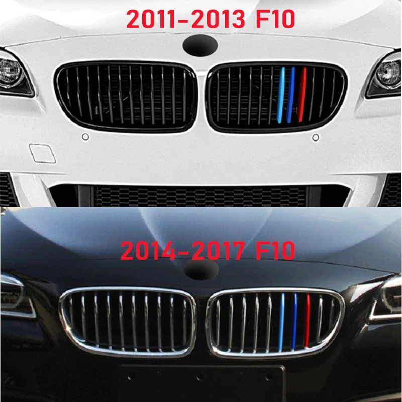 3pcs ABS M/Germany Color Car Racing Grille Strip Trim Clip For BMW 5 Series E60 G30 F10 E39 F07 F11 G31 2021 2020 Accessories