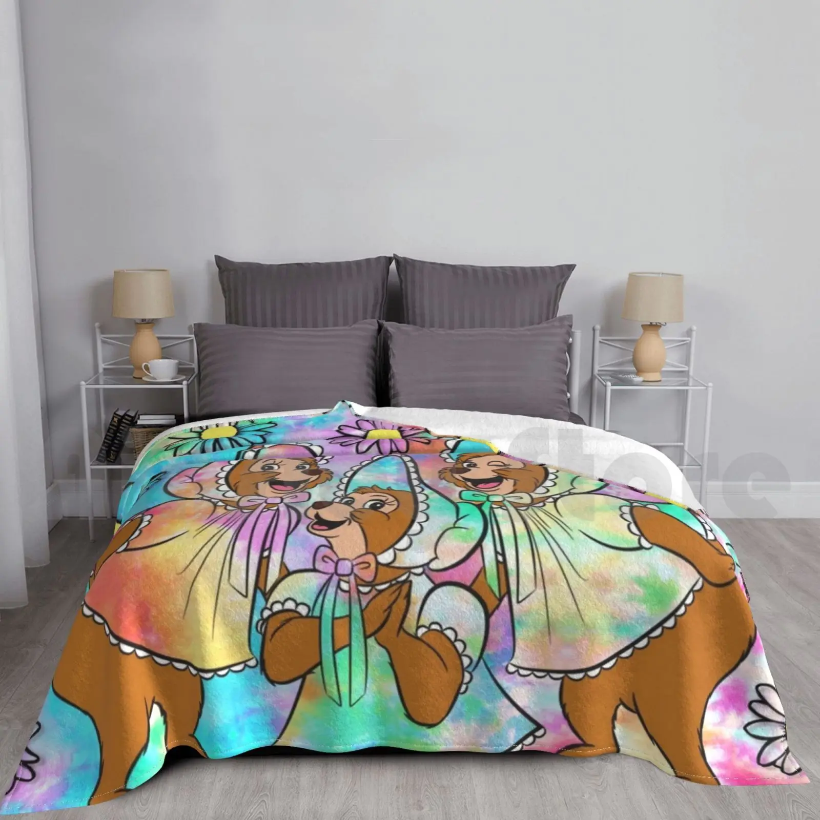 Tie Dye Sun Bonnets Blanket For Sofa Bed Travel Countrybearjamboree Country Bear Jamboree Country Bear Country