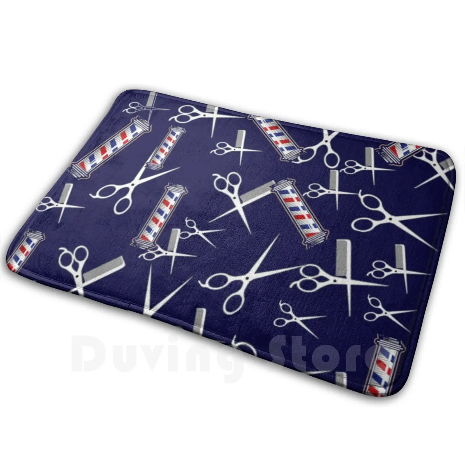 

Barber Shop Pattern Hair Stylist Fashion Mat Rug Carpet Anti-Slip Floor Mats Bedroom Barber Birthday Barber Barber Inspired